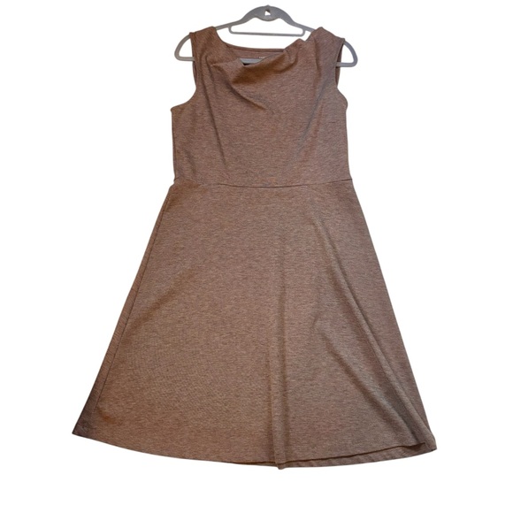 Lands' End Beige Cowl Neck Sleeveless Fit & Flare Knit Dress - Size M (10-12) - Picture 5 of 7